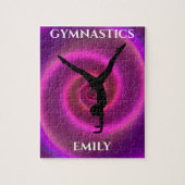 体操の女の子のパズルと子供の名前。 ジグソーパズル (縦)