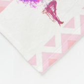 体操の女の子のパーソナライズな一流のピンクのシェブロン フリースブランケット (角)