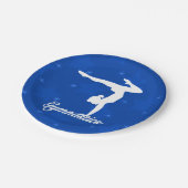 体操の女の子のブルースター ペーパープレート (アングル)