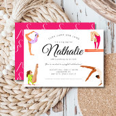 体操の女の子の誕生日パーティーへの招待 招待状