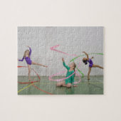 体操の女の子の踊りとリボン ジグソーパズル (横)