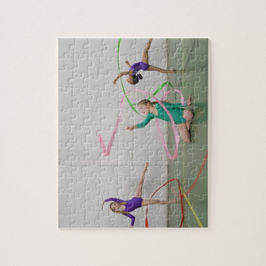 体操の女の子の踊りとリボン ジグソーパズル (縦)