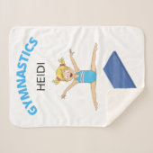 体操の女の子シャーパ毛布パーソナライズされた布。 シェルパブランケット (正面(横))