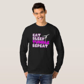 体操の女の子 Eat Sleep Tumble Repeat Tシャツ (正面フル)