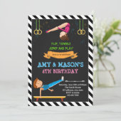 体操の少年と少女のパーティー招待状 招待状 (スタンド正面)