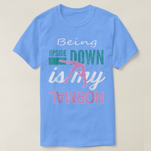 体操の恋人がギフト女の子が逆さまになる Tシャツ (デザイン正面)