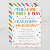 体操の招待状 | 体操の誕生日招待 招待状 (正面/裏面)