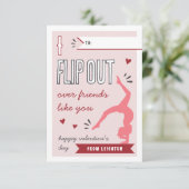 体操の教室のバレンタインデーのカードを裏返す 招待状 (スタンド正面)