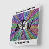 体操の柱時計 スクエア壁時計 (傾斜)