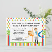 体操の男の子および女の子の誕生会 招待状 (スタンド正面)