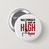 体操の男性の男子の体操選手が高いバーを設定 缶バッジ (正面&裏面)