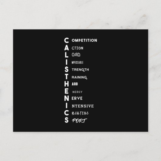 体操の略称ジムトレーニングインストラクターG ポストカード (正面)