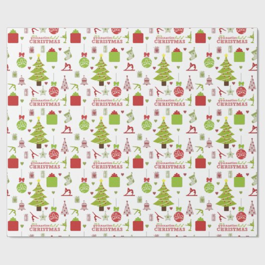 体操の種類のクリスマスのフェスティバルの休日 ラッピングペーパー (フラット)