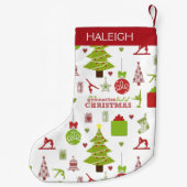 体操の種類のモノグラムとのクリスマス スモールクリスマスストッキング (裏面)