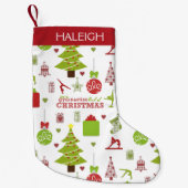 体操の種類のモノグラムとのクリスマス スモールクリスマスストッキング (正面)