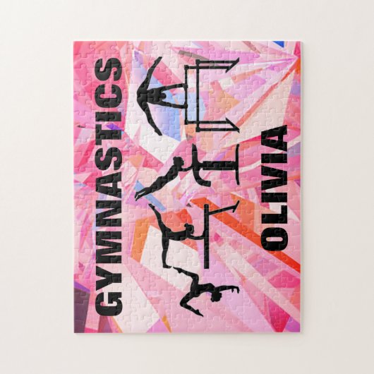 体操の粉砕された抽象芸術パズル（名前あり） ジグソーパズル (縦)
