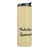 体操の背景カラフル体操選手がパーソナライズ タンブラー (回転左)