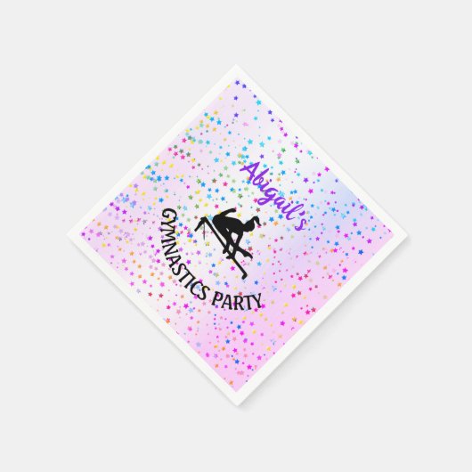 体操の色彩と星の色合い スタンダードカクテルナプキン (角)