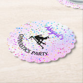 体操の色彩と星の色合い ペーパーコースター (アングル)