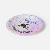 体操の色彩と星の色合い ペーパープレート (アングル)