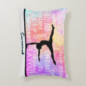 体操の言葉レインボーグラデーションパーソナライズされた アクセントクッション (正面(垂直))