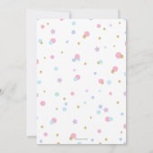 体操の誕生会のジャンプのダンスの女の子 招待状 (裏面)