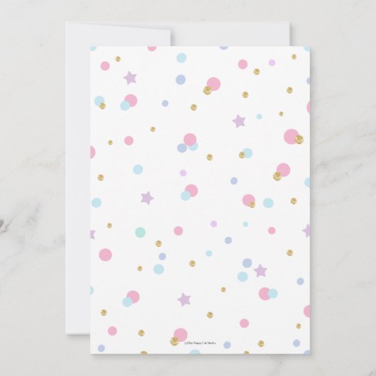 体操の誕生会のジャンプのダンスの女の子 招待状 (裏面)