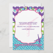 体操の誕生日のパーティの招待状 招待状 (裏面)