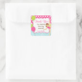 体操の誕生日のメッセージカード スクエアシール (バッグ)