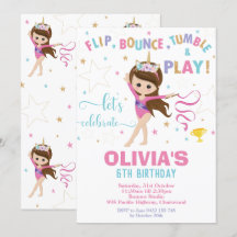 体操の誕生日のユニコーンの女の子の体操のパーティー