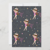 体操の誕生日のユニコーンの女の子の体操のパーティー 招待状 (裏面)