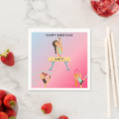 体操の誕生日ナプキンパーソナライズされた。 スタンダードカクテルナプキン (インサイチュ)