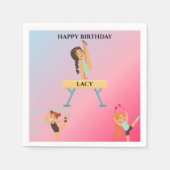 体操の誕生日ナプキンパーソナライズされた。 スタンダードカクテルナプキン (正面)