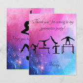 体操の誕生日パーティーお礼カード サンキューカード (正面/裏面)