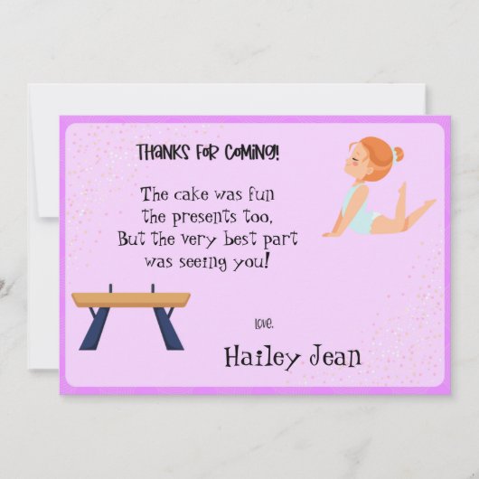 体操の誕生日パーティーお礼カード サンキューカード (正面)