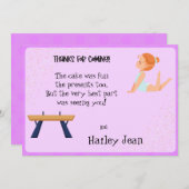 体操の誕生日パーティーお礼カード サンキューカード (正面/裏面)