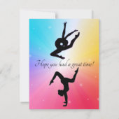 体操の誕生日パーティーお礼カード サンキューカード (裏面)