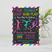 体操の誕生日パーティーで女の子を招待 招待状 (スタンド正面)