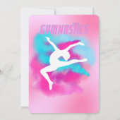 体操の誕生日パーティーの女児への招待 招待状 (裏面)