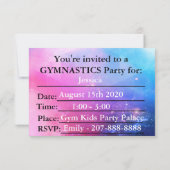 体操の誕生日パーティーへの招待 (裏面)