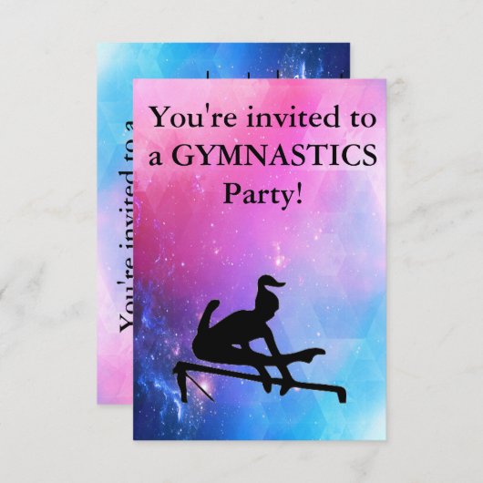 体操の誕生日パーティーへの招待 (正面/裏面)