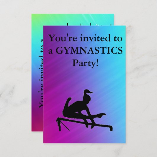 体操の誕生日パーティーへの招待 (正面/裏面)