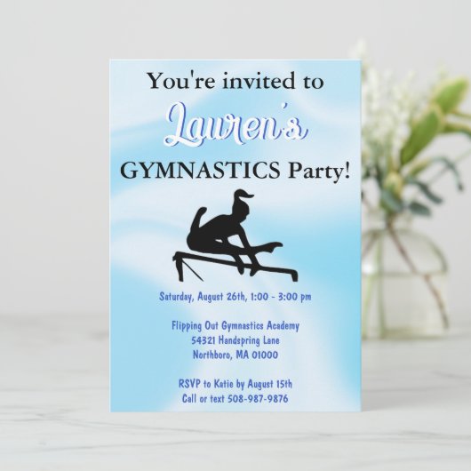 体操の誕生日パーティーへの招待 招待状 (スタンド正面)