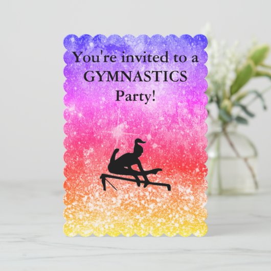 体操の誕生日パーティーへの招待 招待状 (スタンド正面)