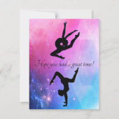 体操の誕生日パーティー感謝カード サンキューカード (裏面)