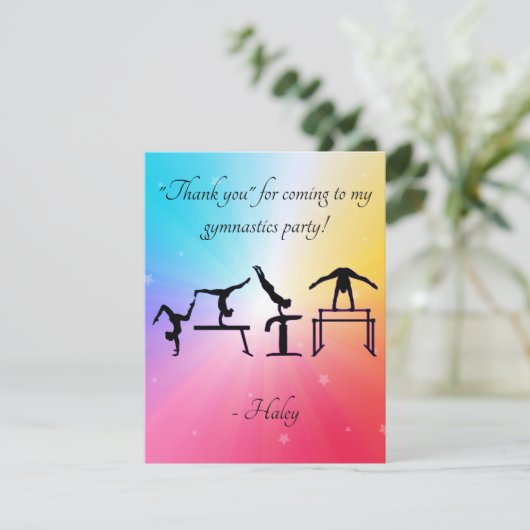 体操の誕生日パーティー感謝カード サンキューカード (スタンド正面)