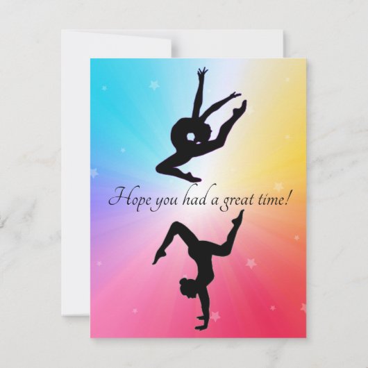 体操の誕生日パーティー感謝カード サンキューカード (裏面)