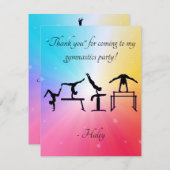 体操の誕生日パーティー感謝カード サンキューカード (正面/裏面)