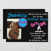 体操の誕生日パーティー招待状 招待状 (正面/裏面)