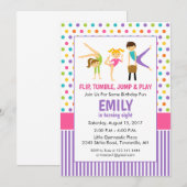 体操の誕生日パーティー招待状 招待状 (正面/裏面)